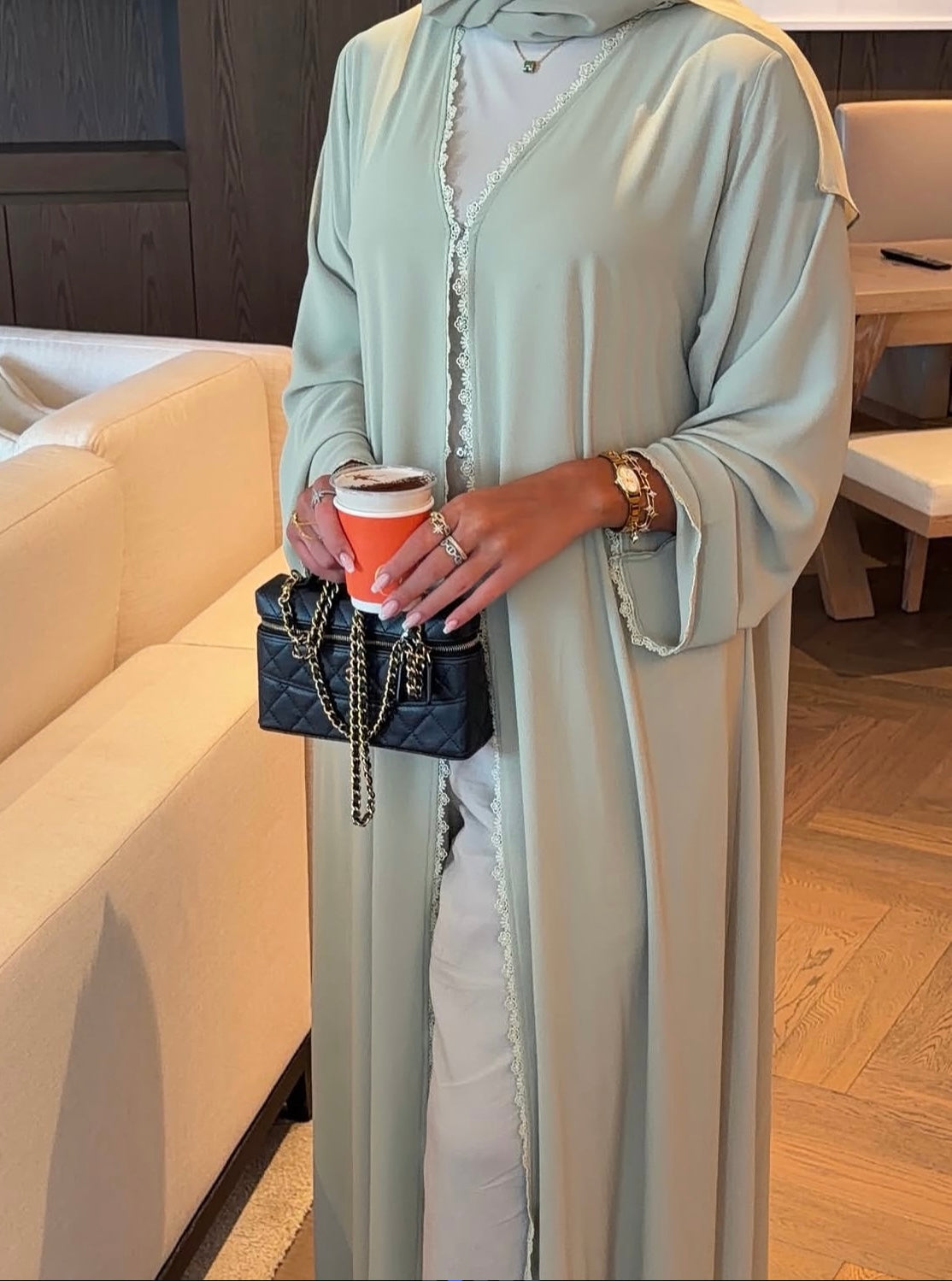 Soft Lace Abaya